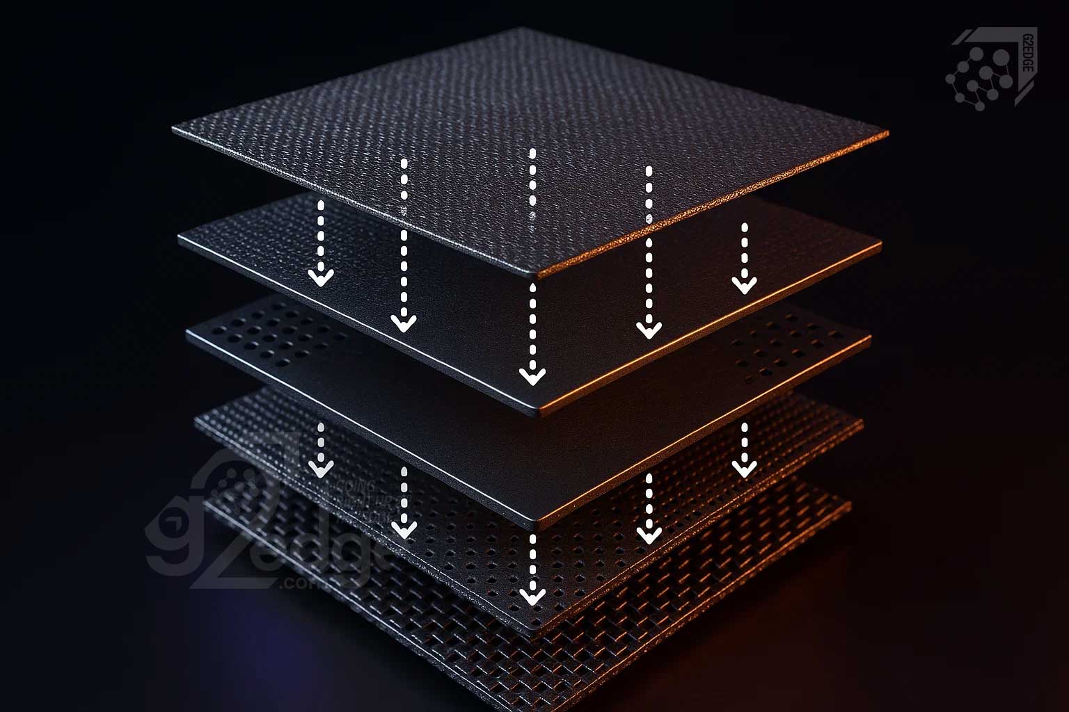 Exploded multi-layer sintered woven mesh stack