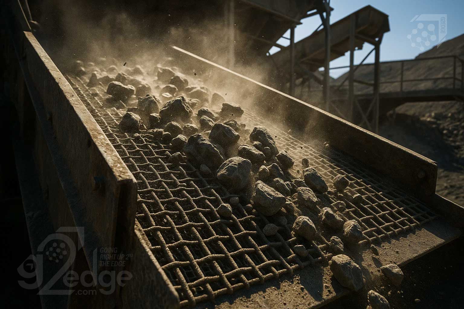 Mining screen deck using heavy gauge woven mesh